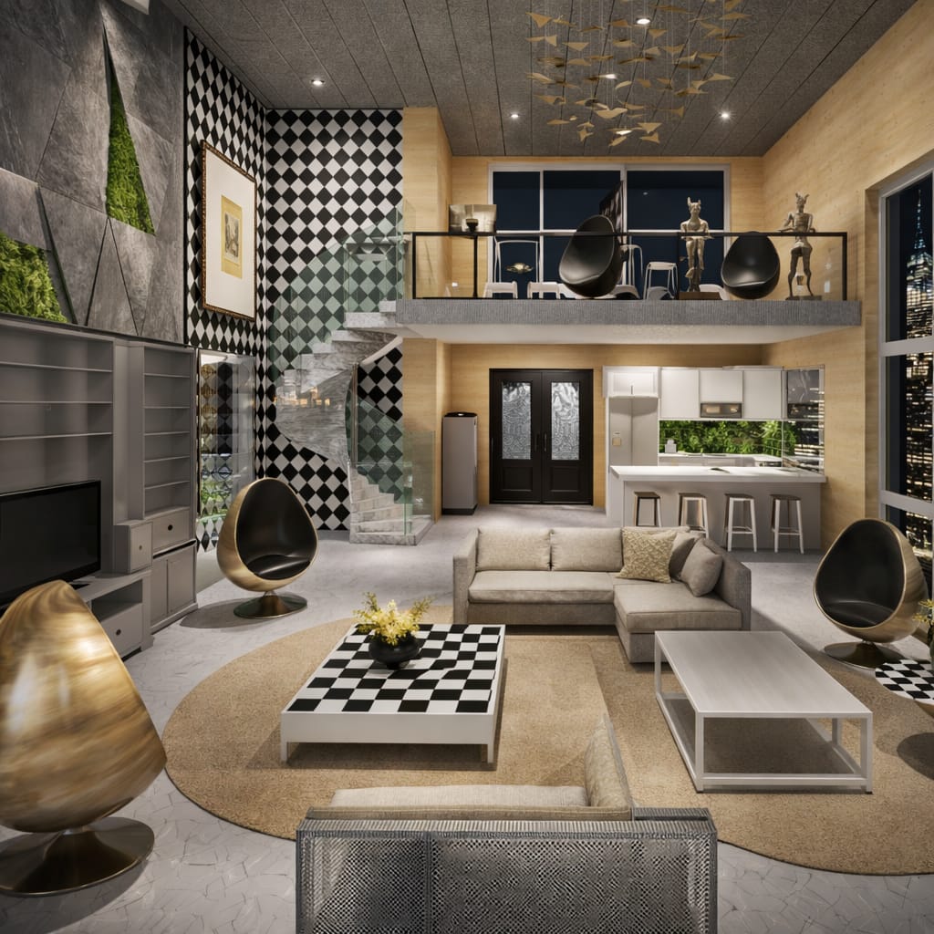 Industrial living room