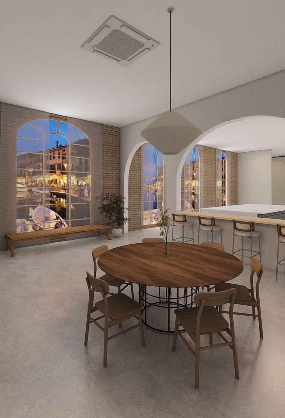 Industrial dining room