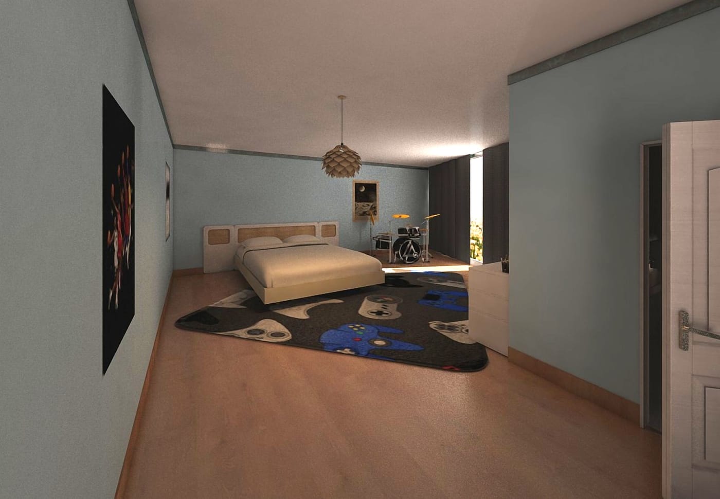 Mid-century bedroom