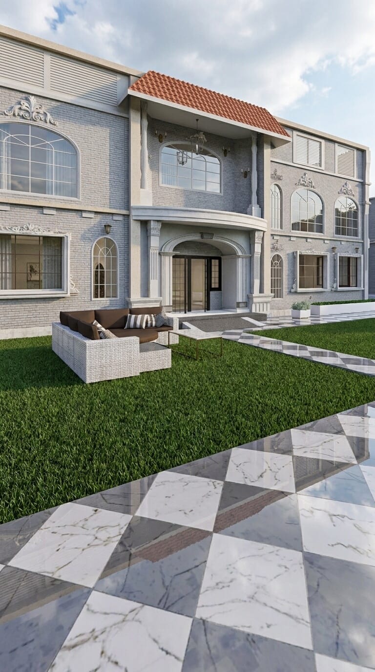 Neoclassical outdoor space