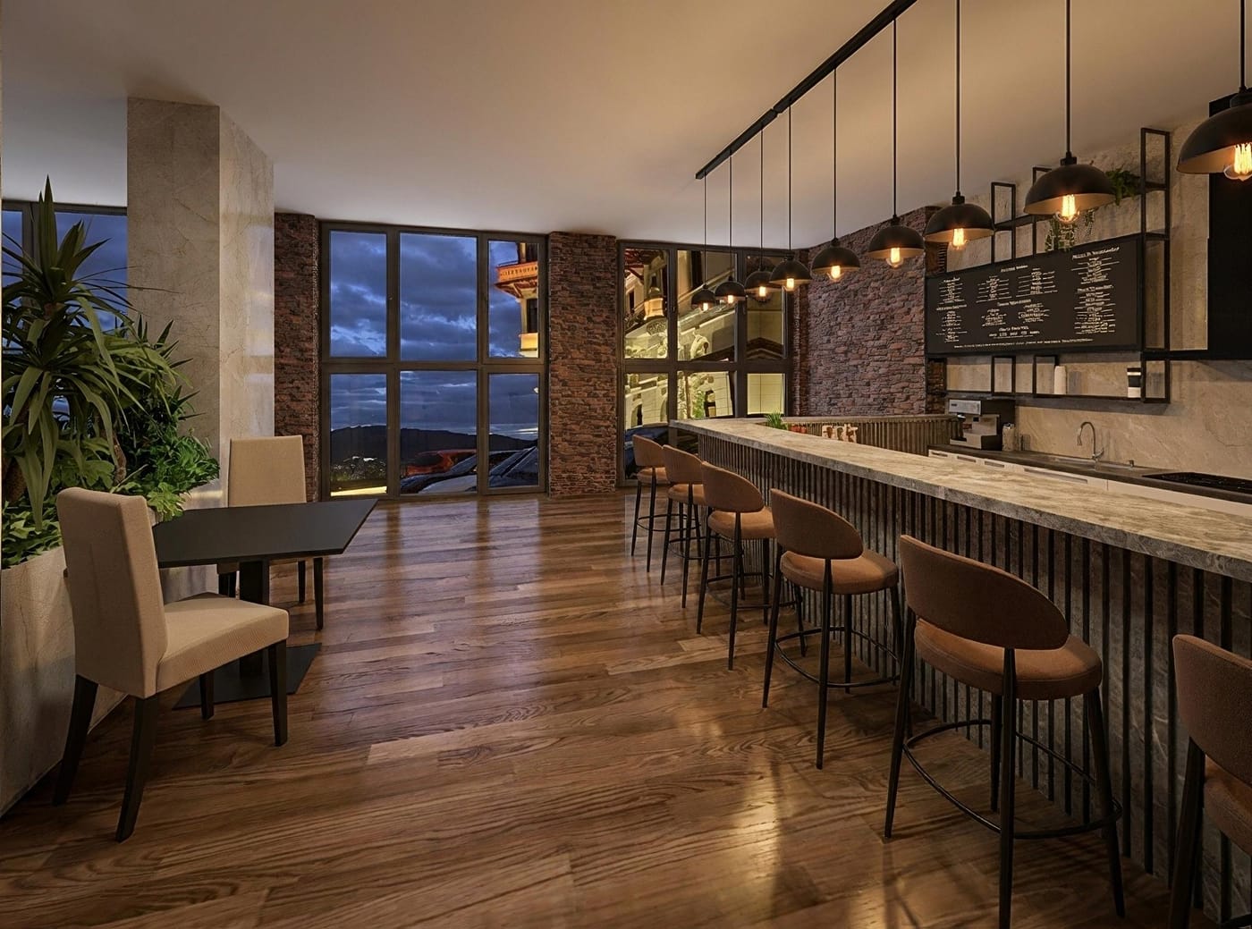 Contemporary cafe