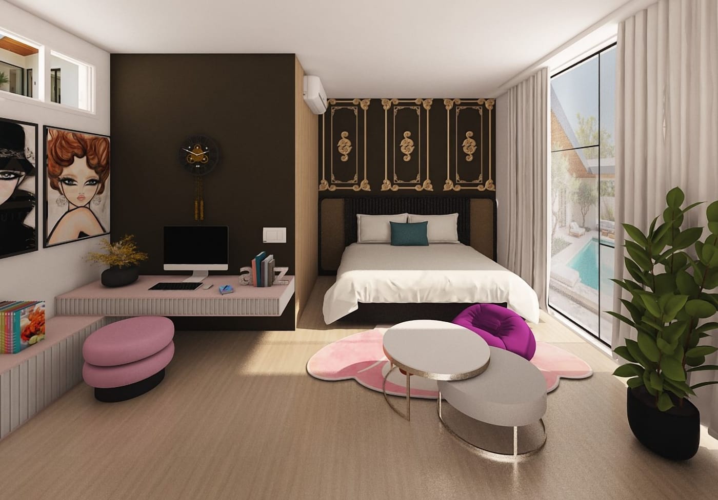 Mid-century bedroom