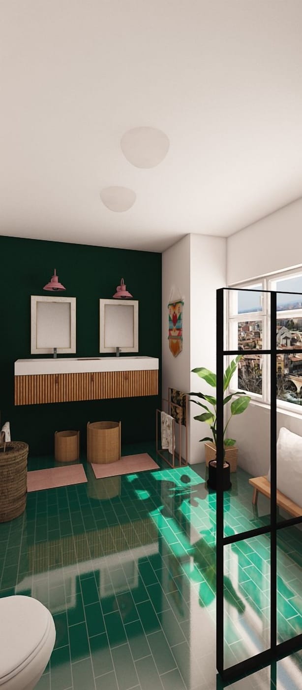 Eclectic bathroom