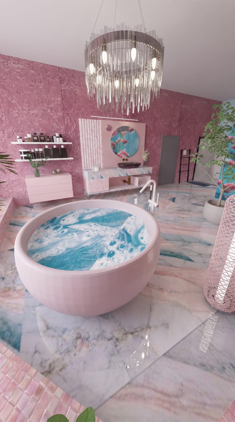 Eclectic bathroom