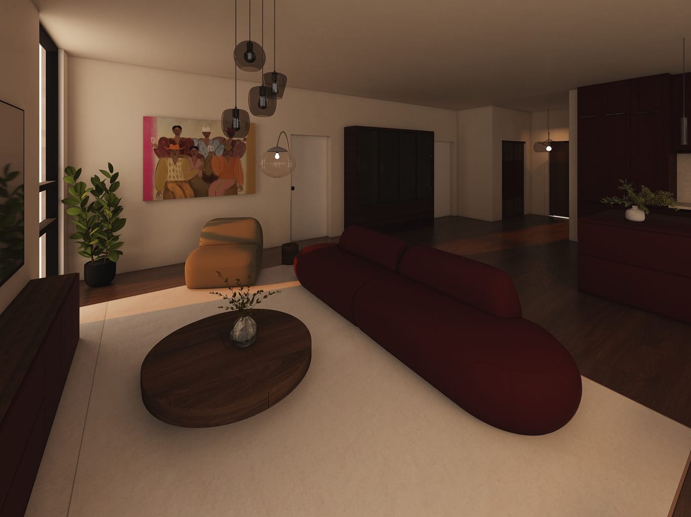 Mid-century living room