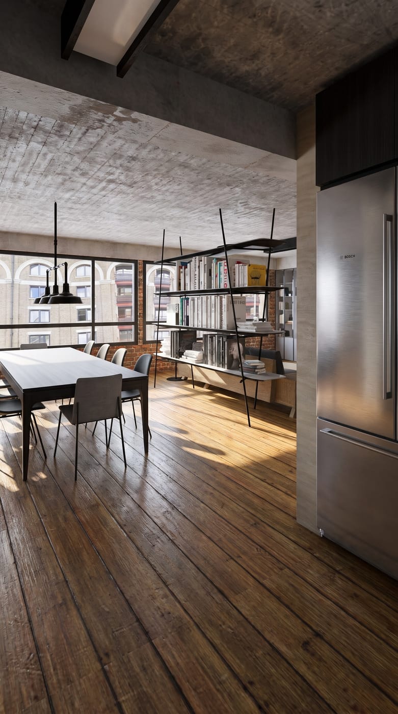 Industrial dining room