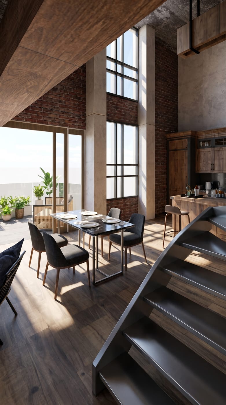 Industrial dining room