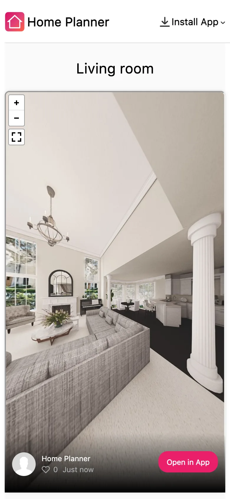 ลิงก์แชร์ภาพ 360° Photos ที่เปิดในเบราว์เซอร์บนโทรศัพท์ พร้อมปุ่ม Open in App